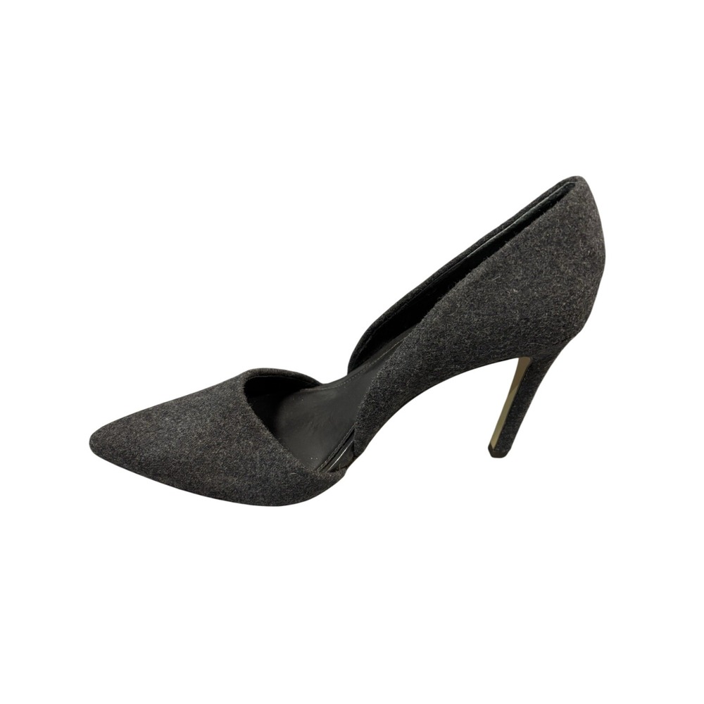Banana Republic Adelia D'Orsay heels in charcoal grey wool fabric Sz 9.5